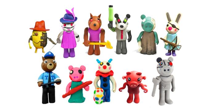 Clay Sculpting - Roblox Game Characters: Piggy, Doggy, Badgy , Zizzy, Robby